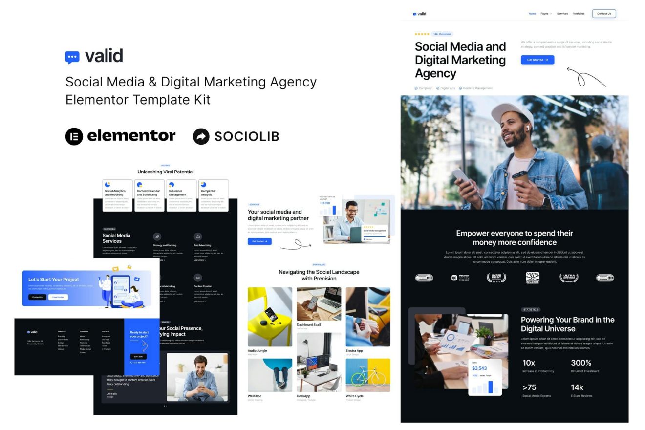 Download Valid - Social Media & Digital Marketing Agency Elementor Template Kit