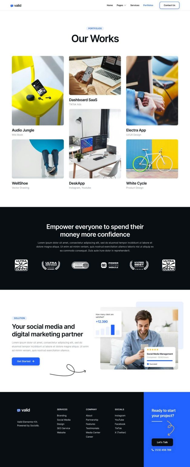 Download Valid - Social Media & Digital Marketing Agency Elementor Template Kit