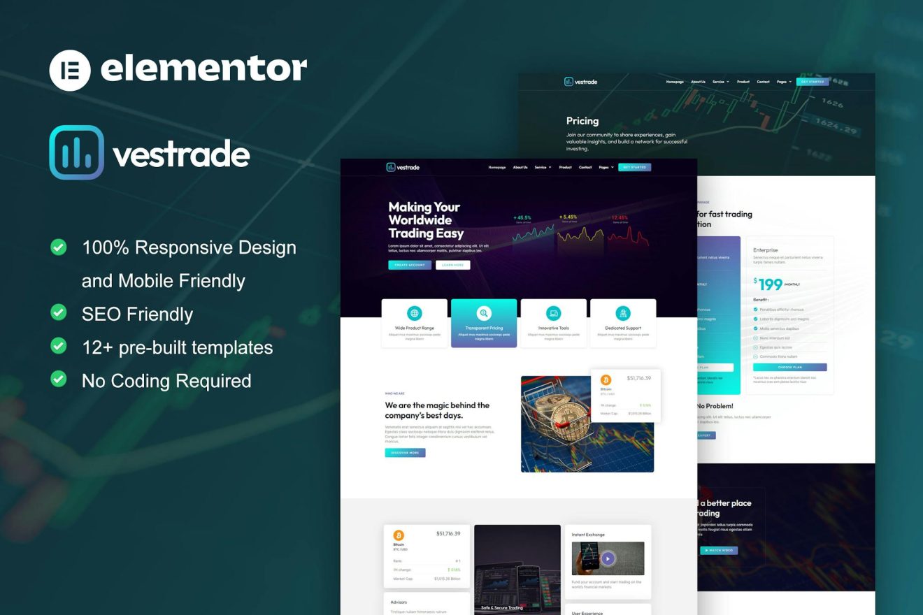 Download Vestrade - Trading & Investment Elementor Template Kit