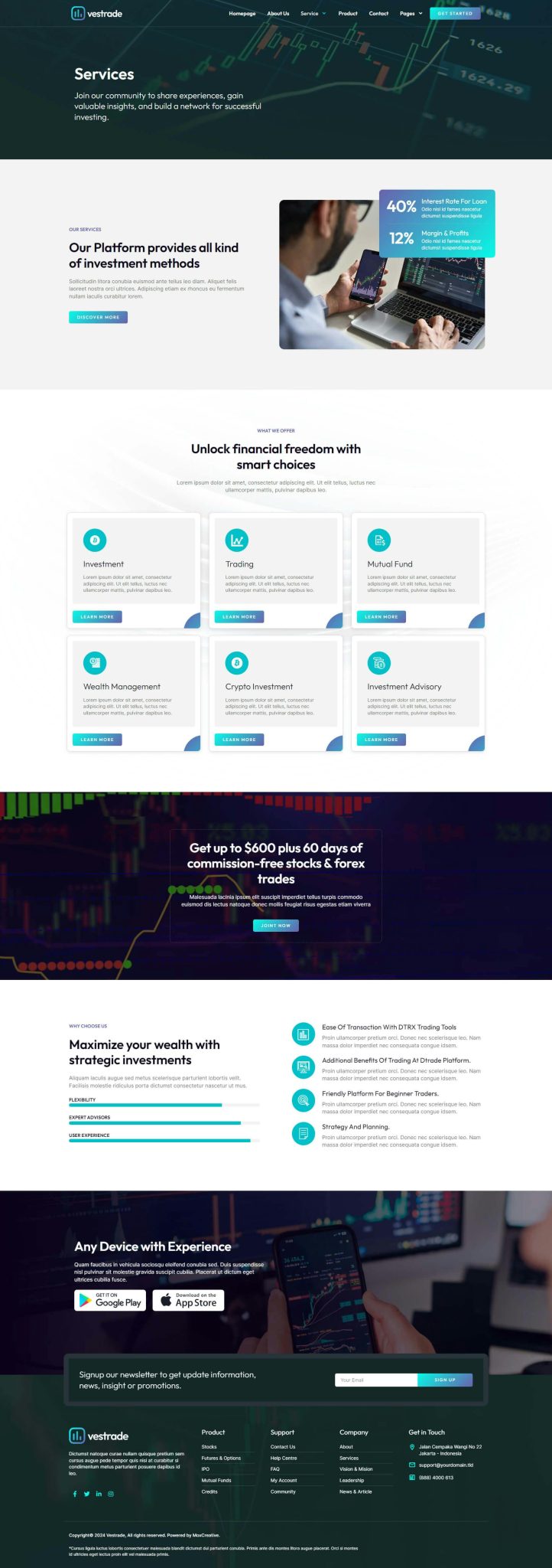 Download Vestrade - Trading & Investment Elementor Template Kit