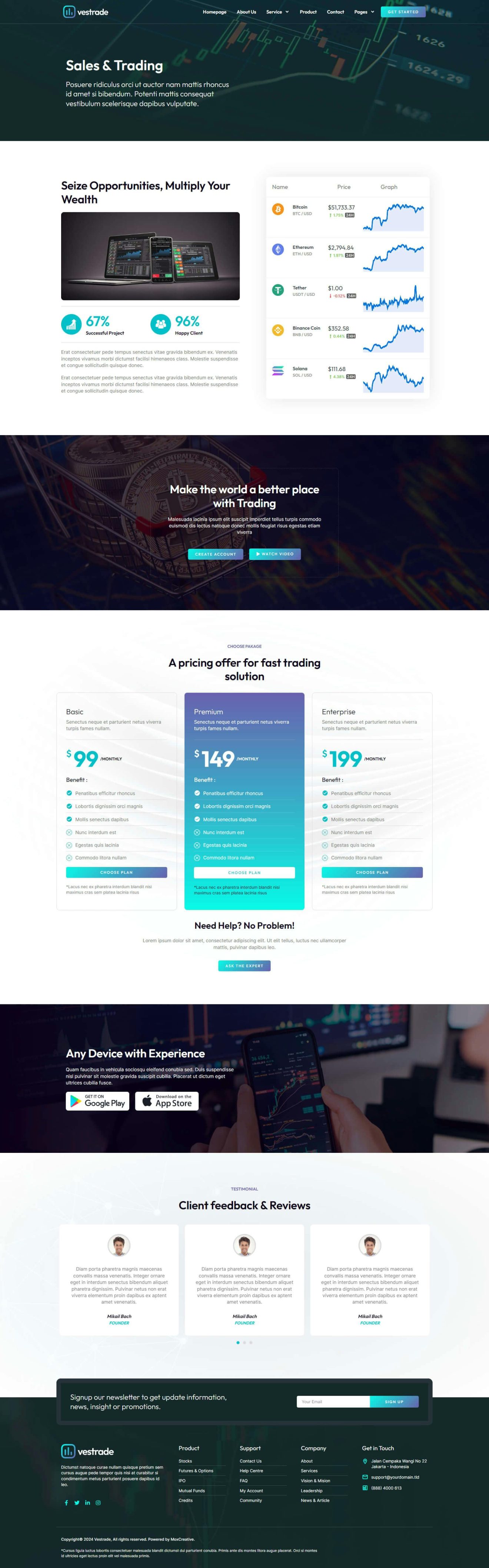 Download Vestrade - Trading & Investment Elementor Template Kit