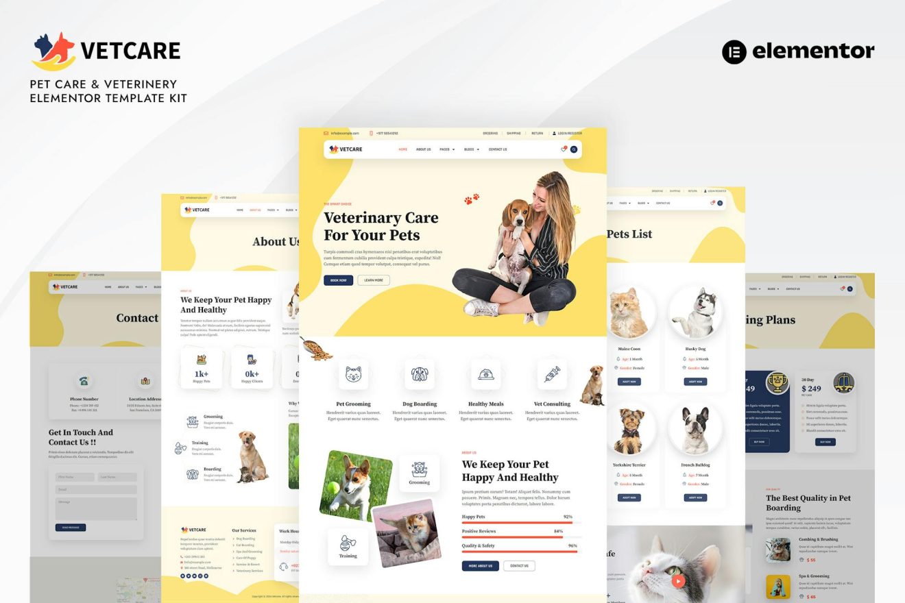 Download Vetcare - Pet Care & Veterinary Elementor Pro Template Kit