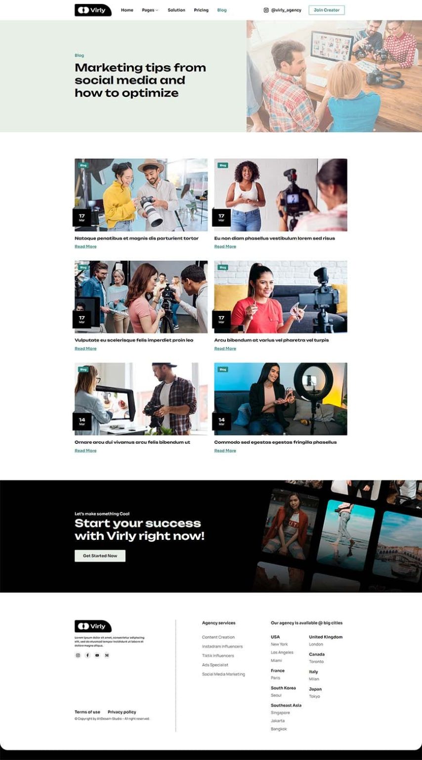 Download Virly - Influencer Marketing Agency Elementor Template Kit