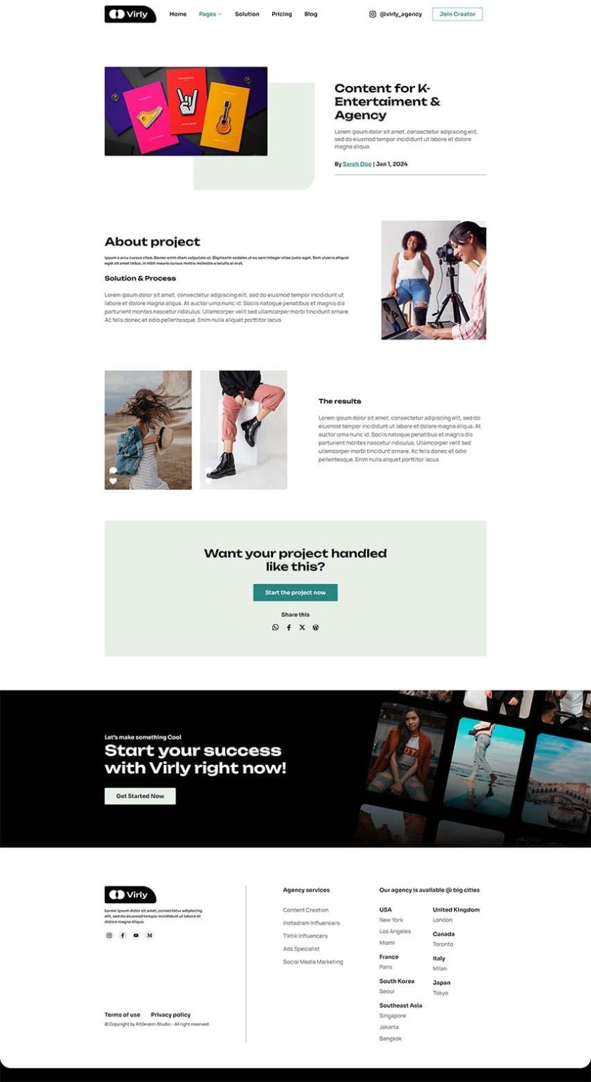 Download Virly - Influencer Marketing Agency Elementor Template Kit