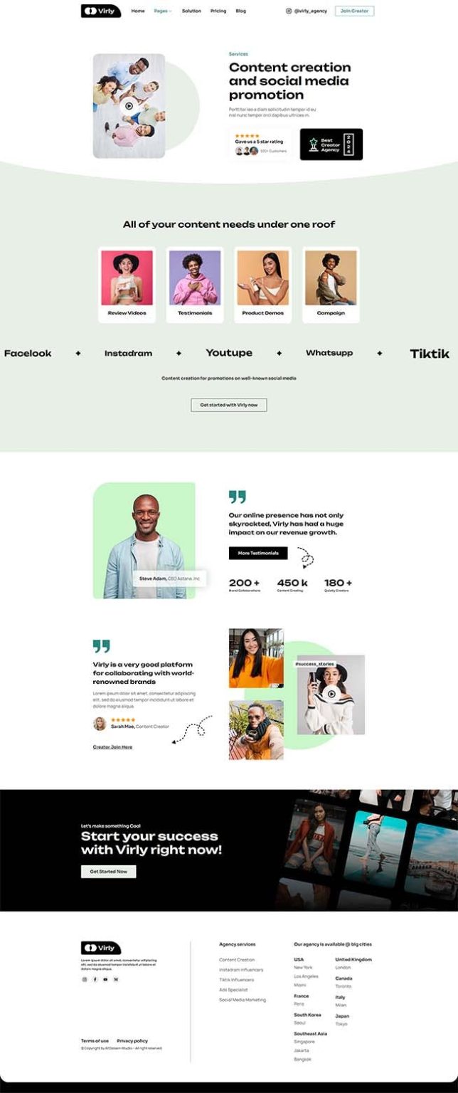 Download Virly - Influencer Marketing Agency Elementor Template Kit