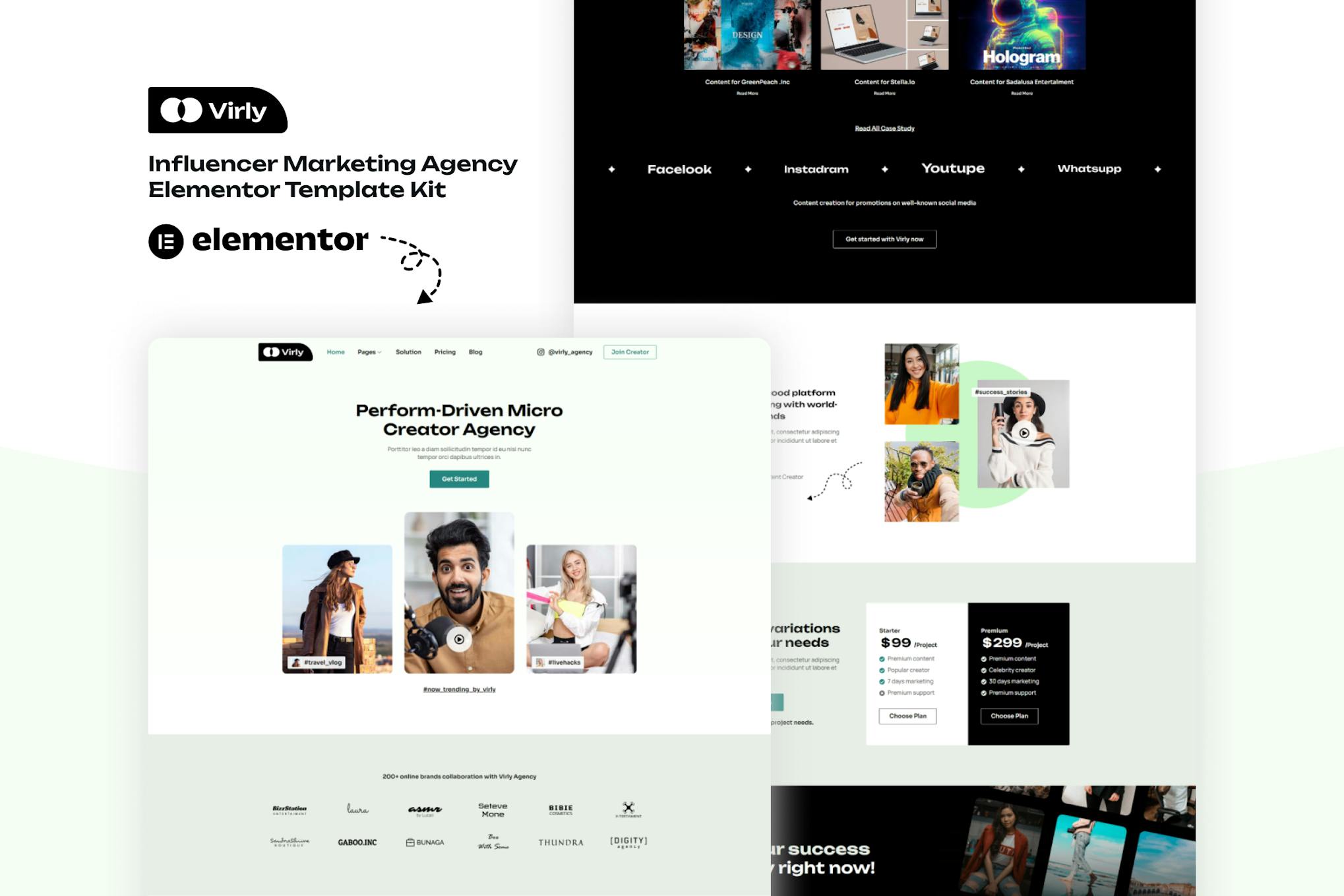 Download Virly - Influencer Marketing Agency Elementor Template Kit