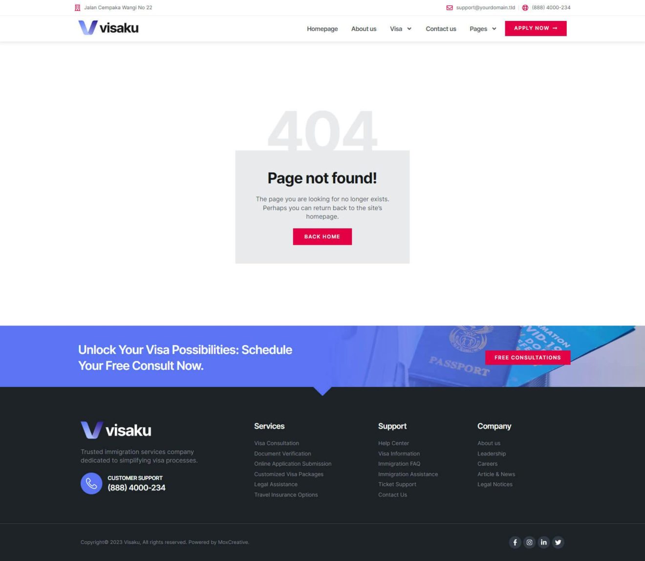 Download Visaku - Immigration & Visa Consulting Elementor Pro Template Kit