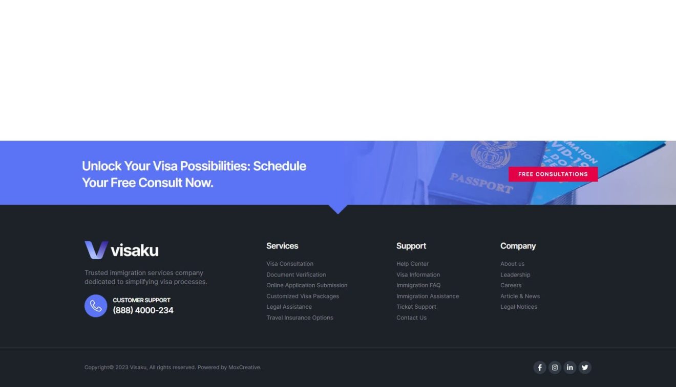 Download Visaku - Immigration & Visa Consulting Elementor Pro Template Kit