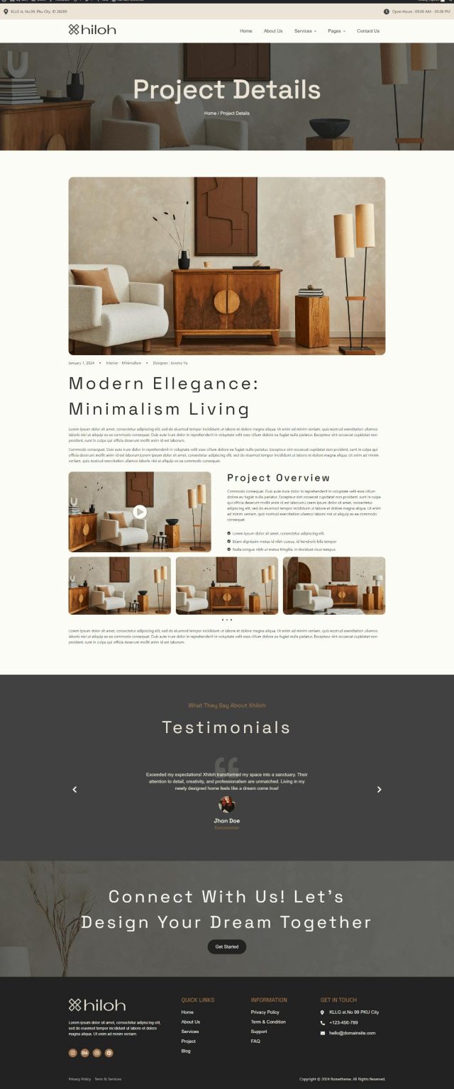 Download Xhiloh - Interiors & Architecture Elementor Template Kit