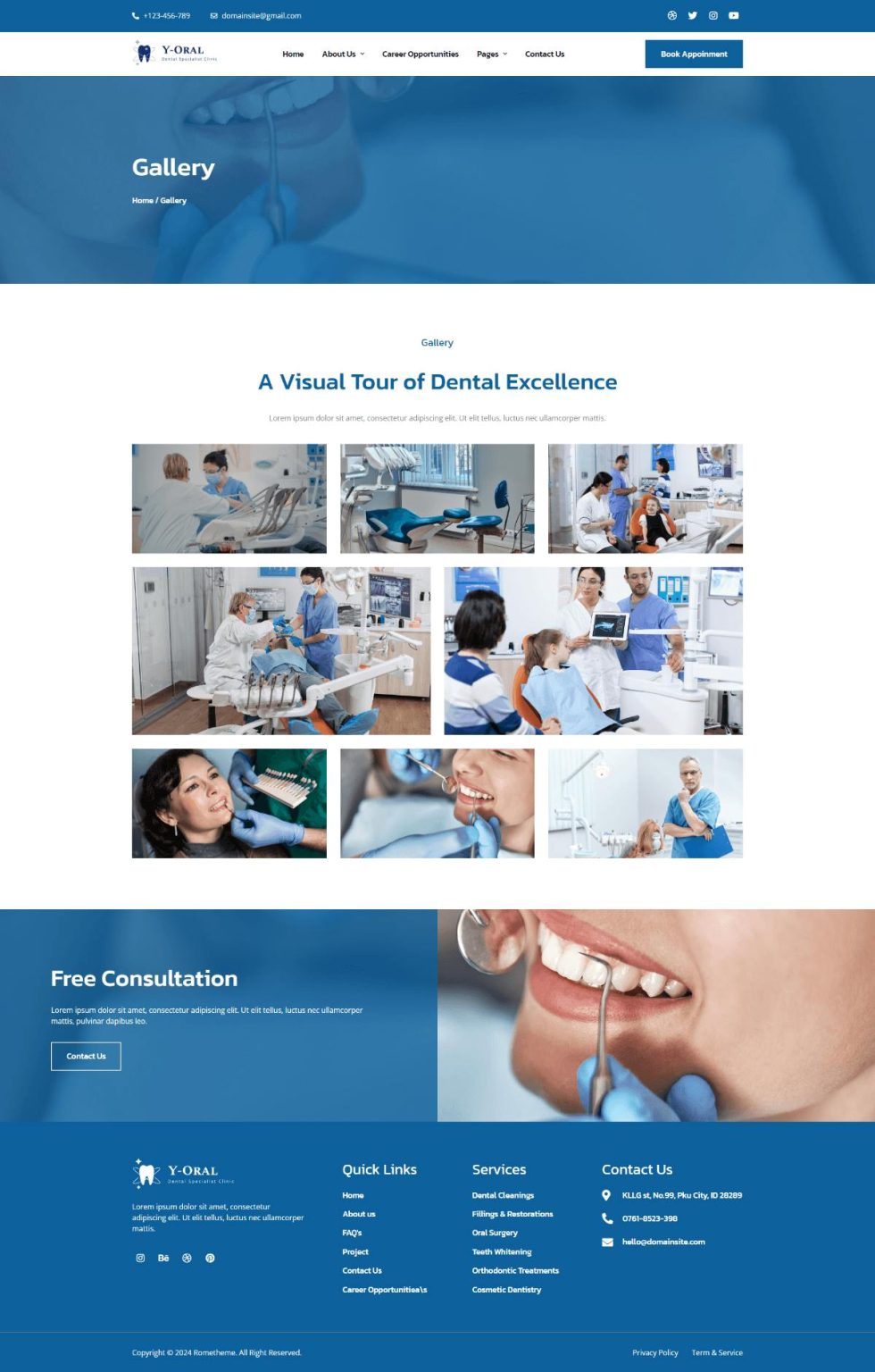 Download Y-Oral - Dentist & Dental Clinic Elementor Template Kit