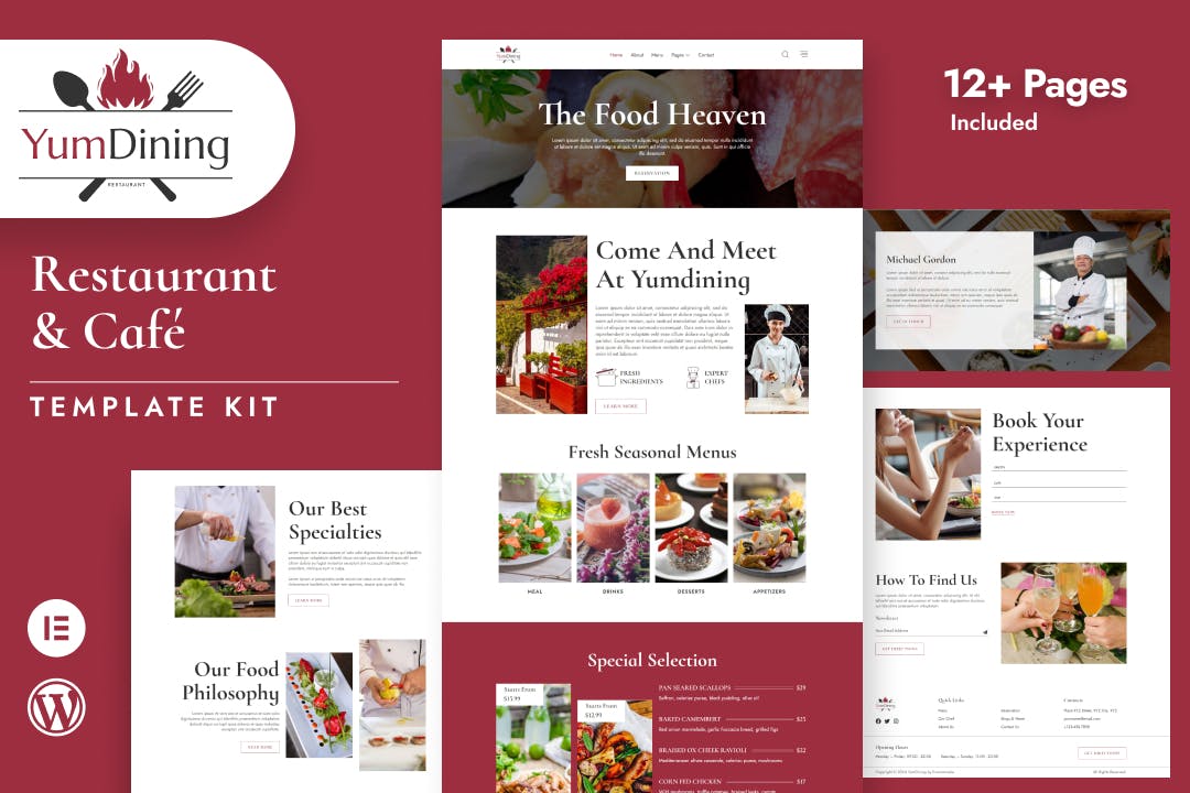 Download Yumdining - Restaurant & Café Elementor Template Kit