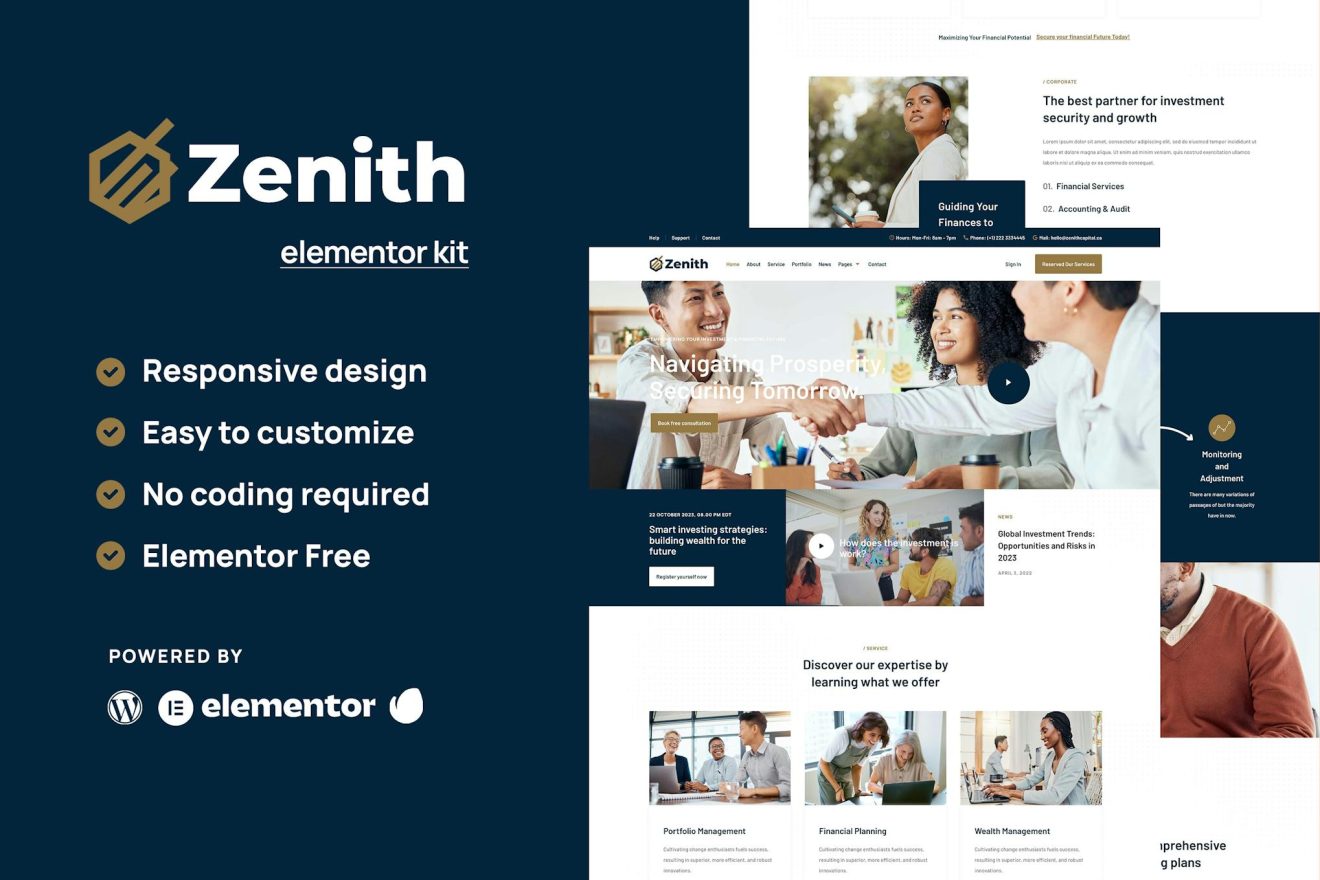 Download Zenith - Investment & Business Opportunity Elementor Template Kit