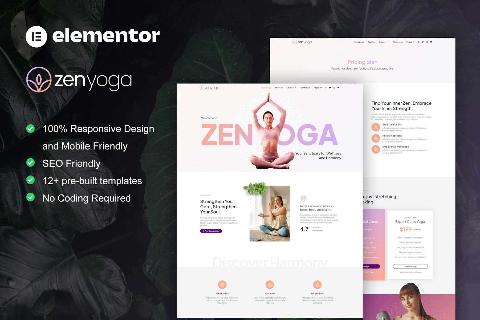 Download ZenYoga - Yoga & Meditation Elementor Template Kit