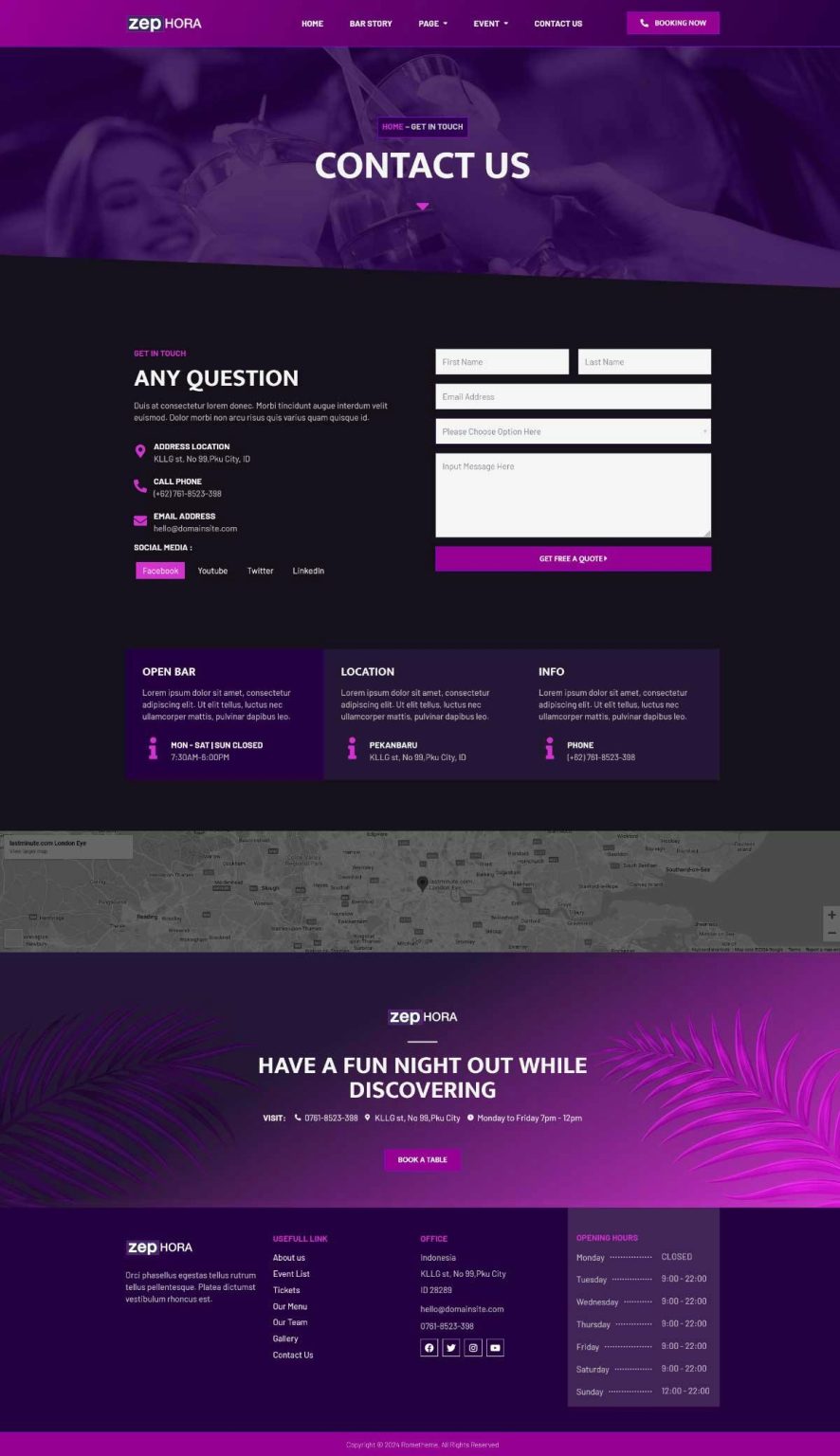 Download Zephora - Bar & Night Club Services Elementor Template Kit