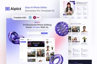 Download Aipict - Saas AI Photo Editor Website Elementor Pro Template Kit