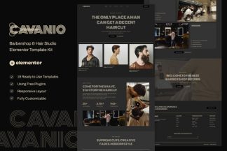 Download Cavanio - Barbershop & Hair Studio Elementor Template Kit