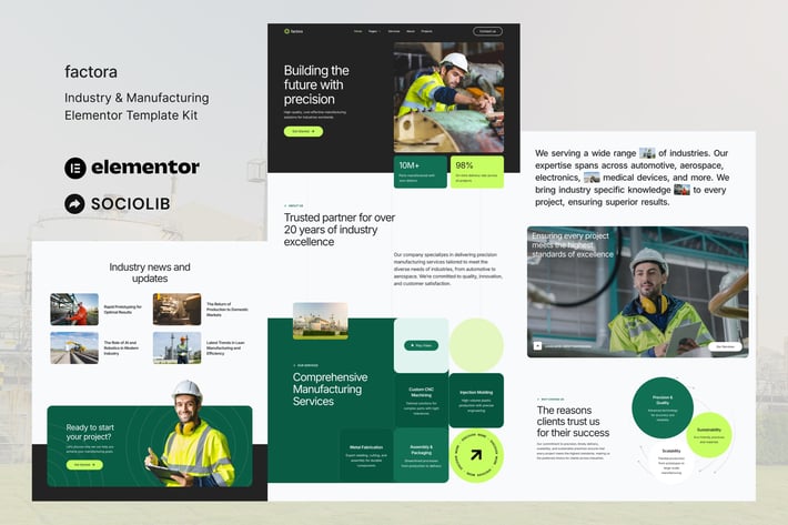 Download Factora - Industry & Manufacturing Elementor Template Kit