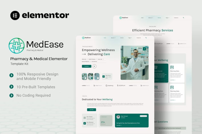 Download MedEase - Pharmacy & Medical Elementor Template Kit