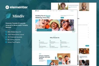 Download Mindiv - Mental Health Therapy Elementor Template Kit