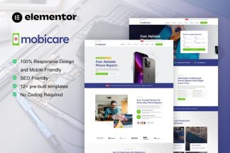 Download MobiCare - Mobile Phone & Computer Repair Elementor Pro Template Kit