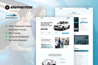 Download Morent - Car Rental Elementor Pro Template Kit