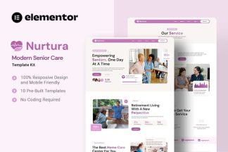 Download Nurtura - Modern Senior Care Elementor Template Kit