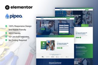 Download Pipeo - Plumbing Service Elementor Pro Template Kit