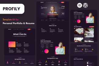 Download Profily - Personal Portfolios & Resume Elementor Template Kit