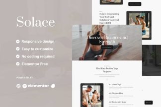 Download Solace - Yoga Teacher & Studio Elementor Template Kit