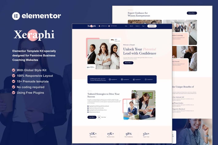 Download Xeraphi - Feminine Business Coaching Elementor Template Kit