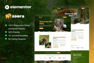 Download Zoora - Safari & Zoo Elementor Pro Template Kit