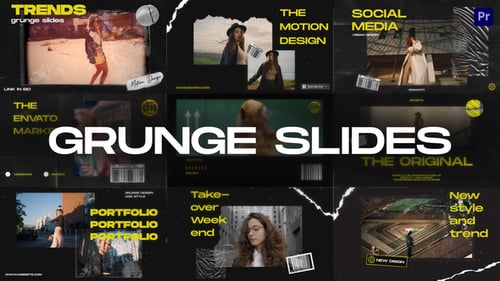 Download 10 Grunge Slides Mogrt Premiere Pro Template