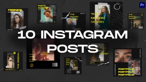 Download 10 Instagram Posts Mogrt Premiere Pro Template