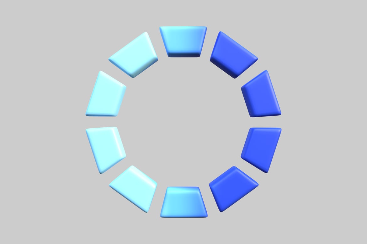 Download 10 Squares in a Circular Arrangement 3D Model