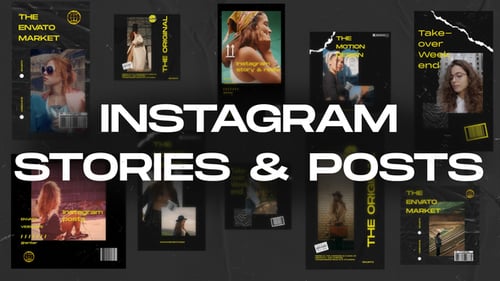 Download 10in1 Instagram Stories & Posts After Effect Template