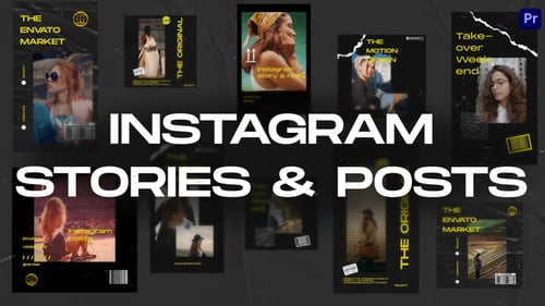 Download 10in1 Instagram Stories & Posts Mogrt Premiere Pro Template