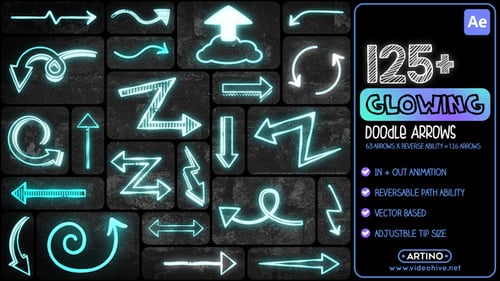 Download 125+ Glowing Doodle Arrows Pack After Effect Template