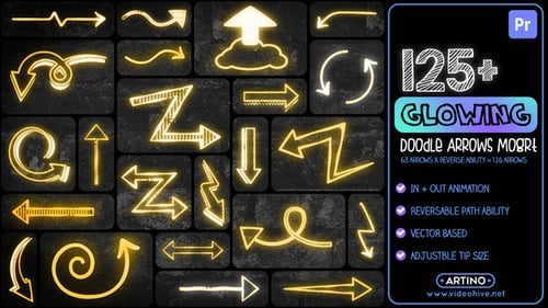 Download 125+ Glowing Doodle Arrows Pack Mogrt Premiere Pro Template