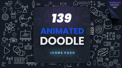 Download 139 Animated Doodle | MOGRT Pack Premiere Pro Template