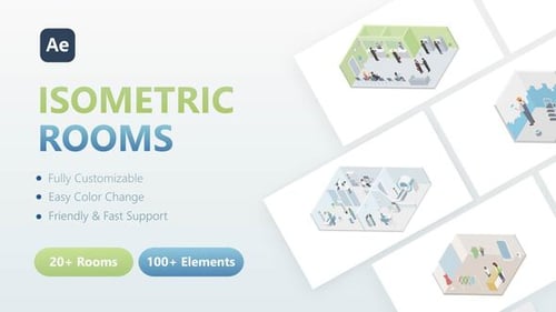 Download 3D Isometric Rooms After Effect Template