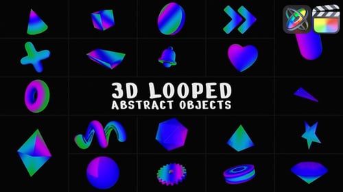 Download 3D Looped Abstract Objects for FCPX Apple Motion Template