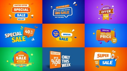 Download 3D Sale Banners After Effect Template