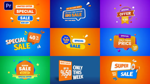 Download 3D Sale Banners Premiere Pro Template