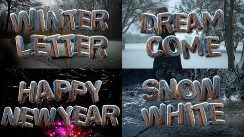 Download 3D Winter Freeze Wood Letters | FCPX Apple Motion Template