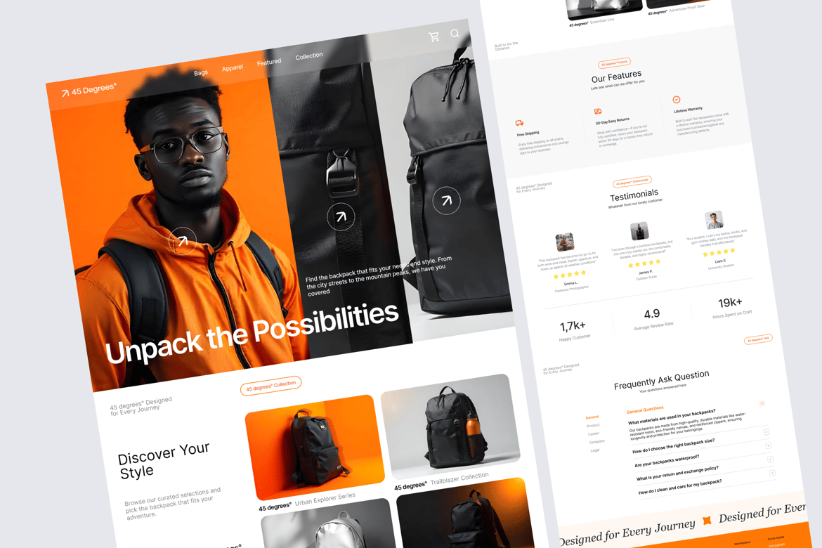 Download 45 Degrees - E-Commerce Figma Design