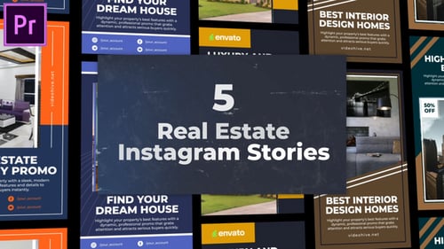 Download 5 Real Estate Instagram Pack MOGRT for Premier Pro Premiere Pro Template