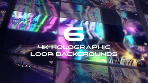 Download 6 Holographic Background Pack After Effect Template