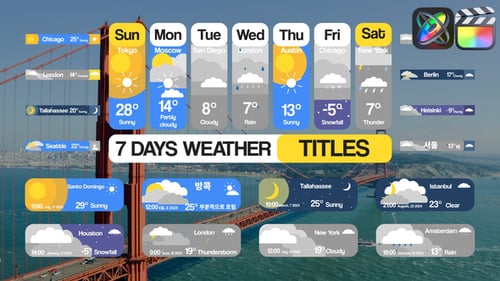 Download 7 Days Weather Titles for FCPX Apple Motion Template