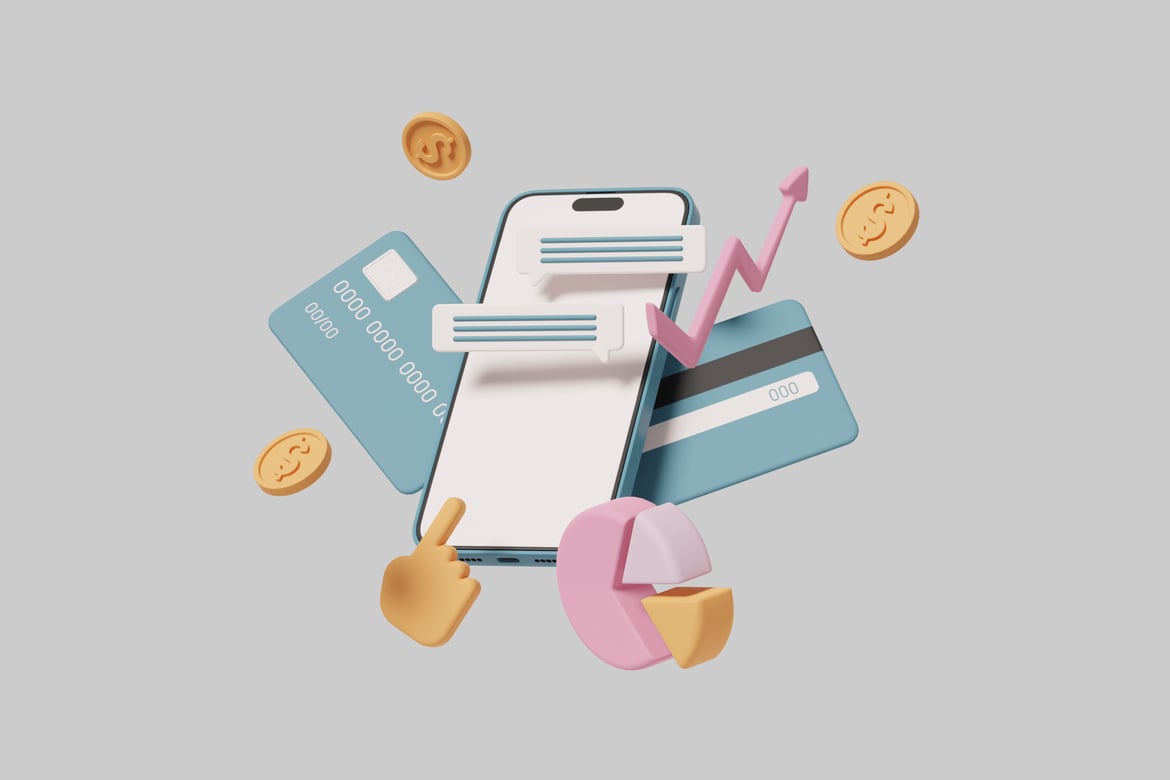 Download A collection of financial objects. 3D Model