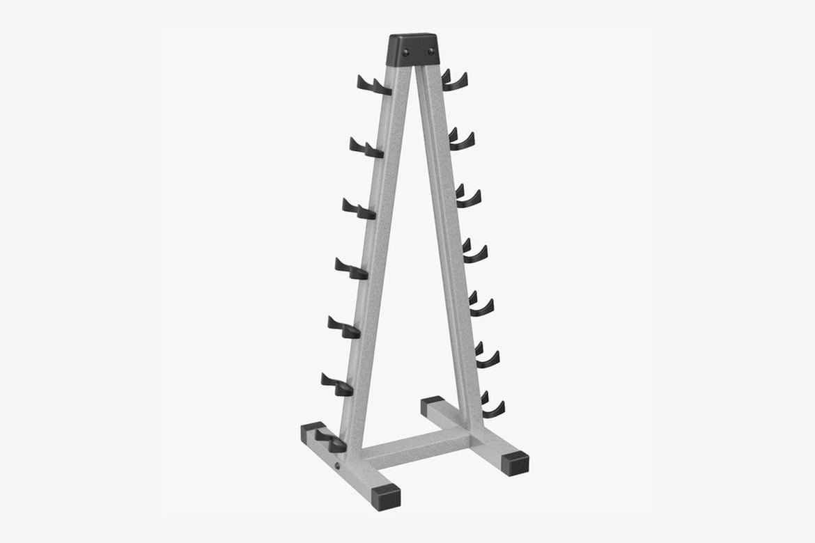 Download A-Frame Dumbbell Rack with Black Holders 3D Model